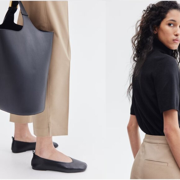 H&M Beige Women's Classic Trousers - Picture 2 of 7